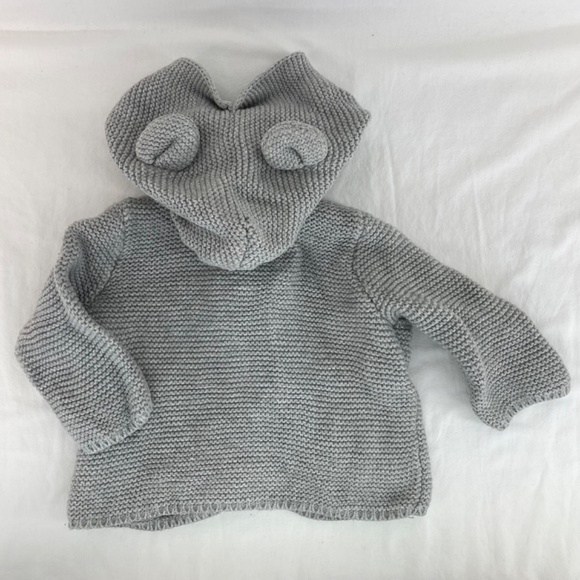 Baby Gap Button Down Sweater with Hood Ears Gray Size 0-3 Months - Picture 3 of 7